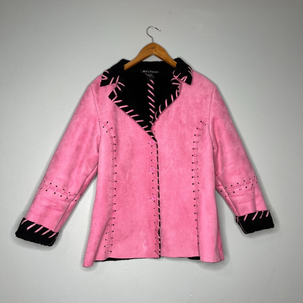 Mechant Hot Pink Faux Suede with Sherling Jacket R